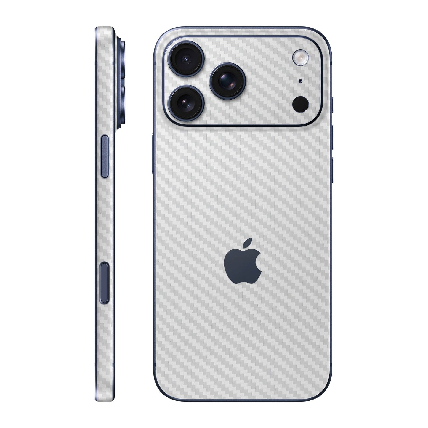 Folie de protectie iPhone 17 Pro Max, eSkins Elegans, Skin Carbon Alb