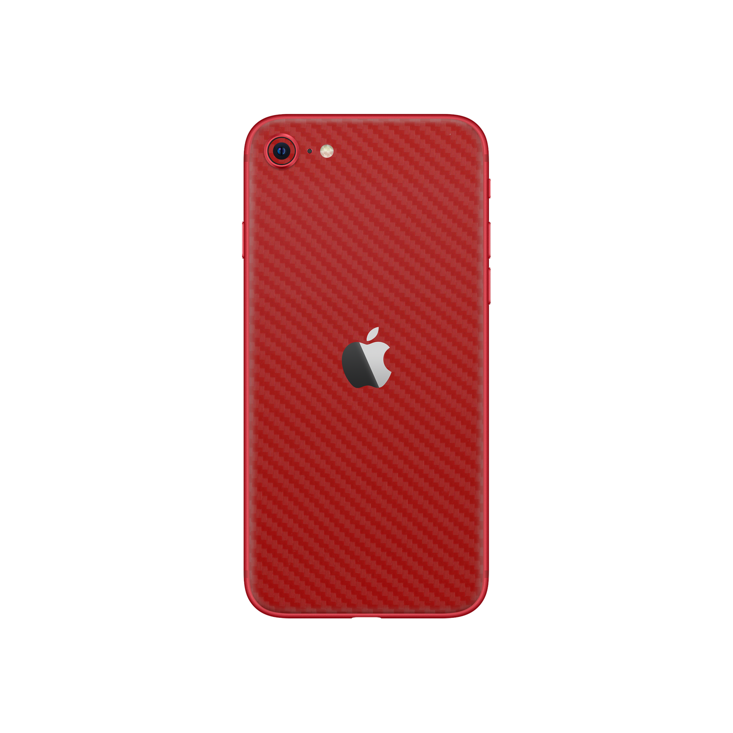 Folie de protectie iPhone 8, eSkins Elegans, Skin Carbon Rosu