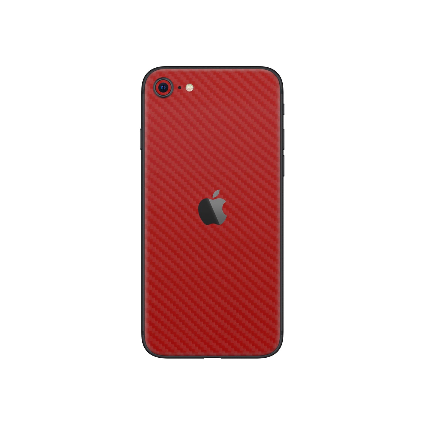 Folie de protectie iPhone SE 2020, eSkins Elegans, Skin Carbon Rosu