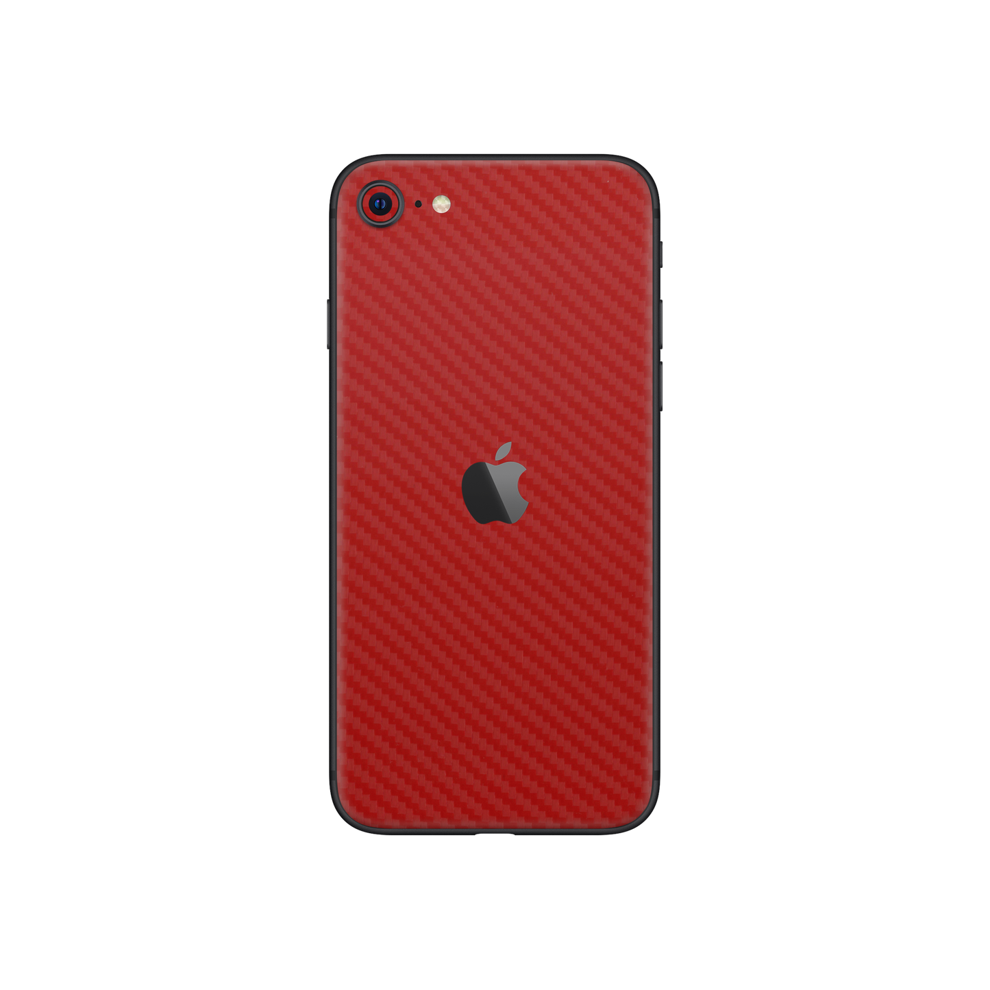 Folie de protectie iPhone SE 2020, eSkins Elegans, Skin Carbon Rosu