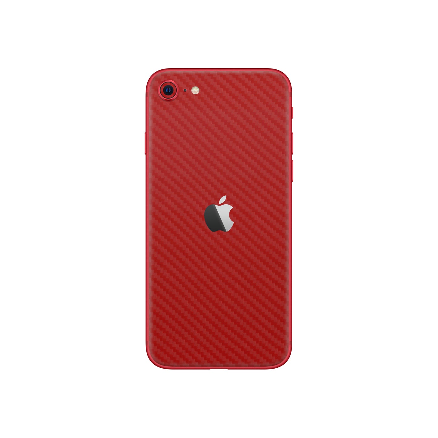 Folie de protectie iPhone SE 2022, eSkins Elegans, Skin Carbon Rosu