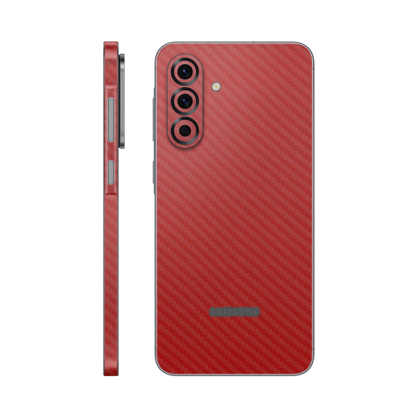 Folie de protectie Samsung Galaxy A56, eSkins Elegans, Skin Carbon Rosu