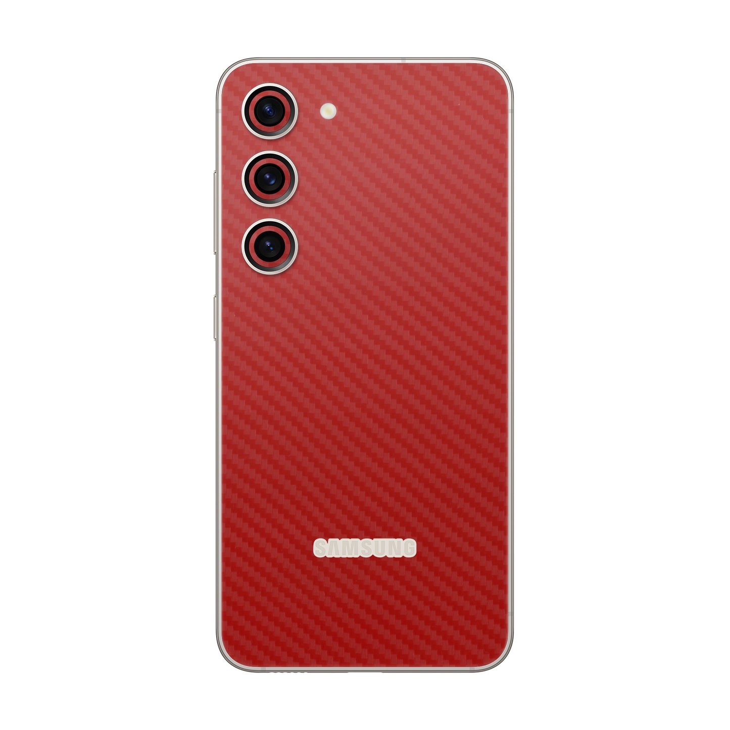Folie de protectie Samsung Galaxy S23 FE, eSkins Elegans, Skin Carbon Rosu