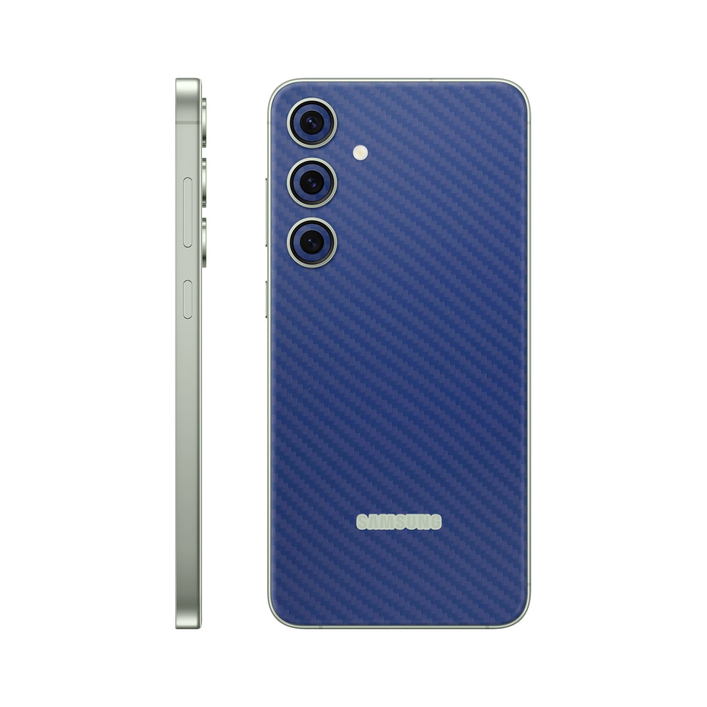 Folie de protectie Samsung Galaxy S24, eSkins Elegans, Skin Carbon Albastru