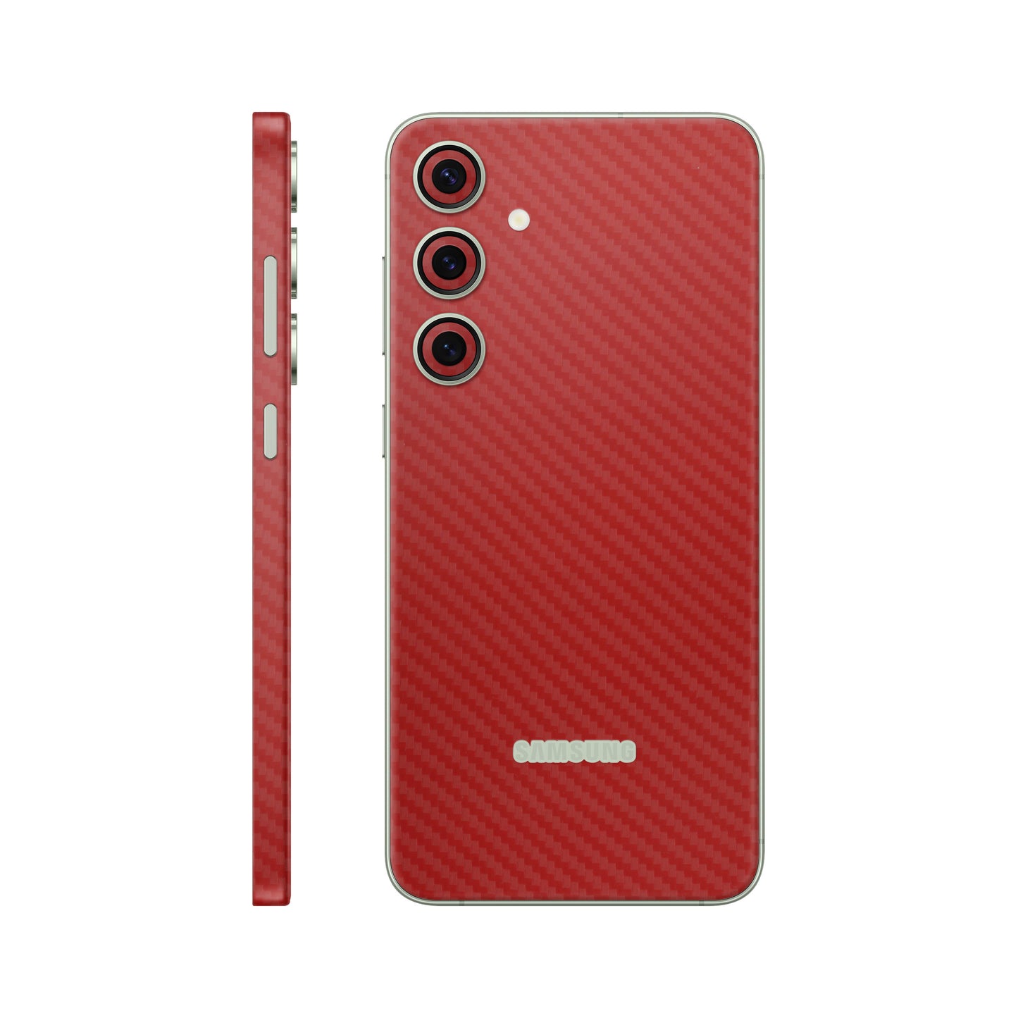Folie de protectie Samsung Galaxy S24, eSkins Elegans, Skin Carbon Rosu
