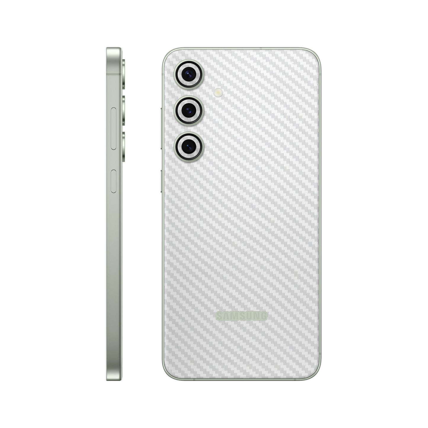 Folie de protectie Samsung Galaxy S24, eSkins Elegans, Skin Carbon Alb