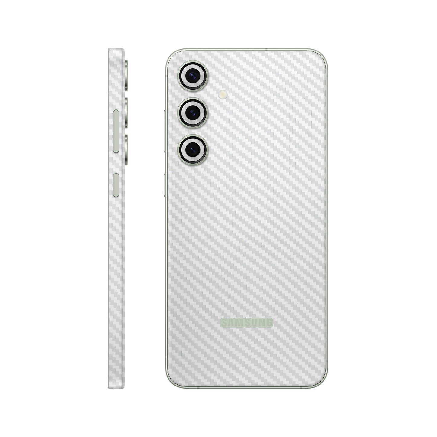 Folie de protectie Samsung Galaxy S24, eSkins Elegans, Skin Carbon Alb