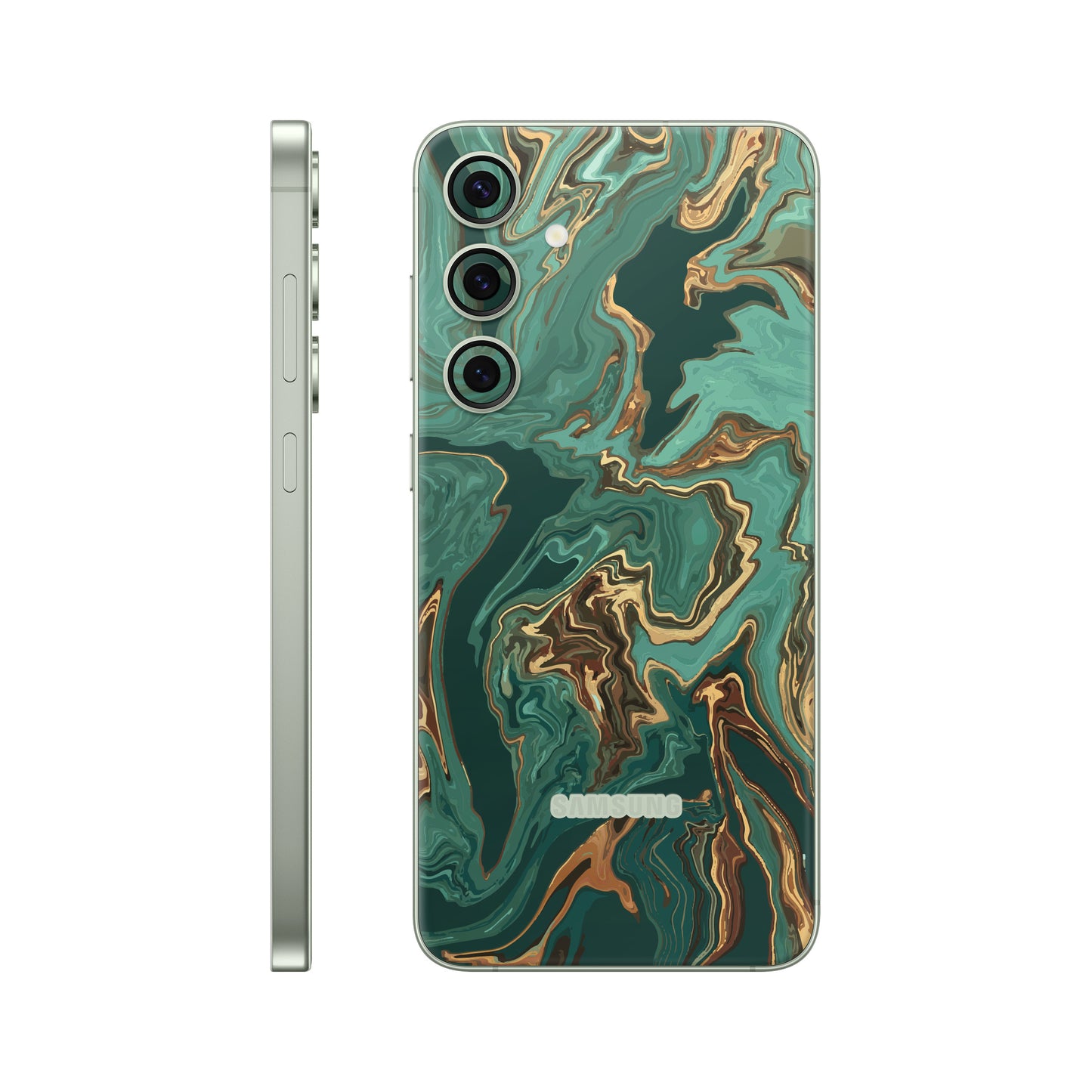 Folie de protectie Samsung Galaxy S24, eSkins Signature, Skin Emerald Flow