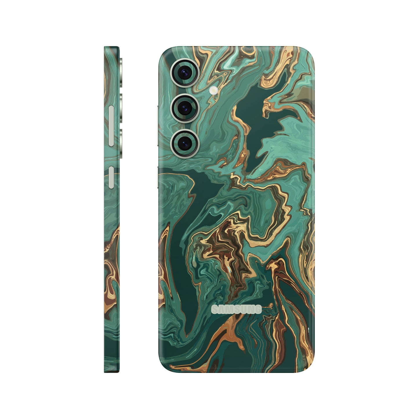 Folie de protectie Samsung Galaxy S24, eSkins Signature, Skin Emerald Flow
