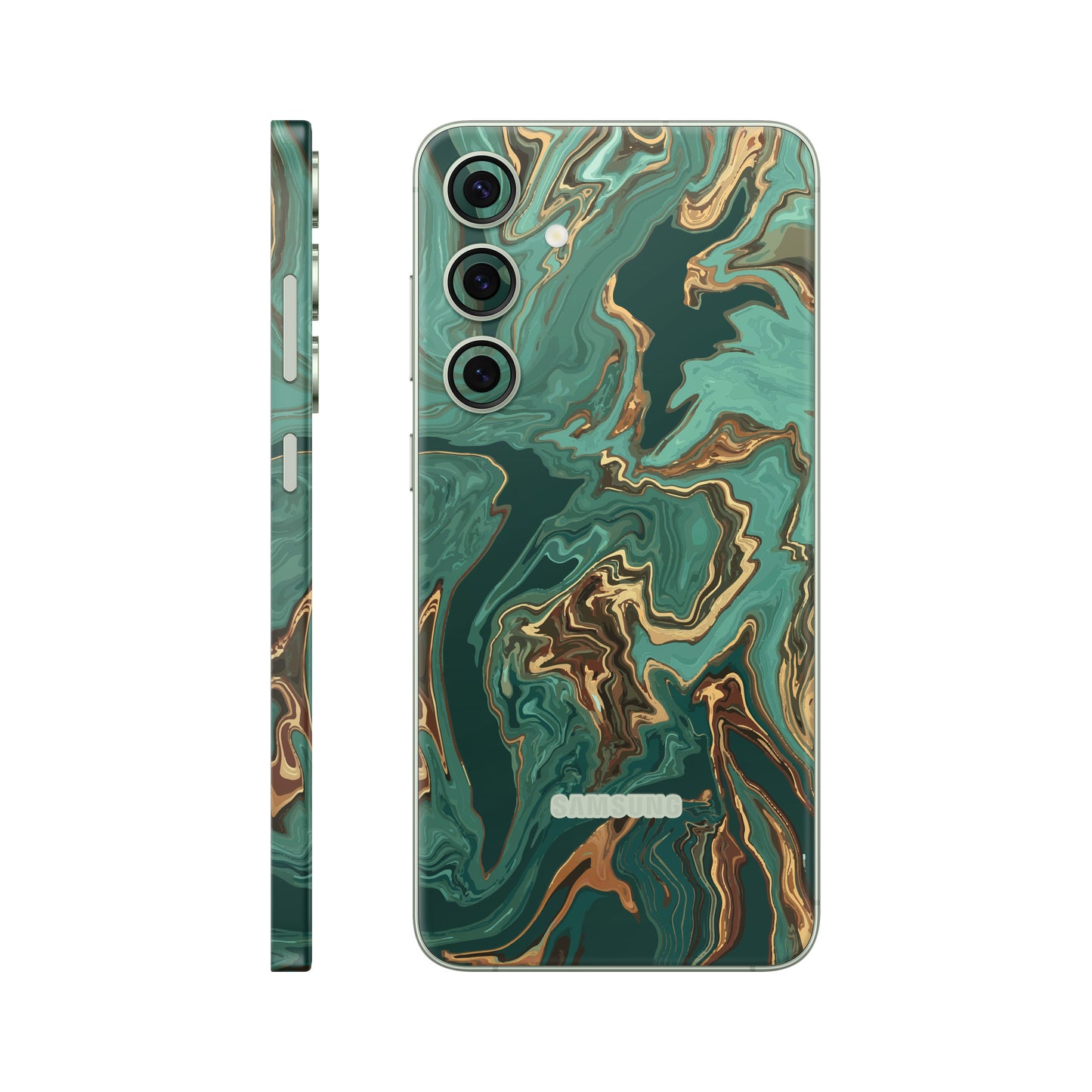 Folie de protectie Samsung Galaxy S24, eSkins Signature, Skin Emerald Flow