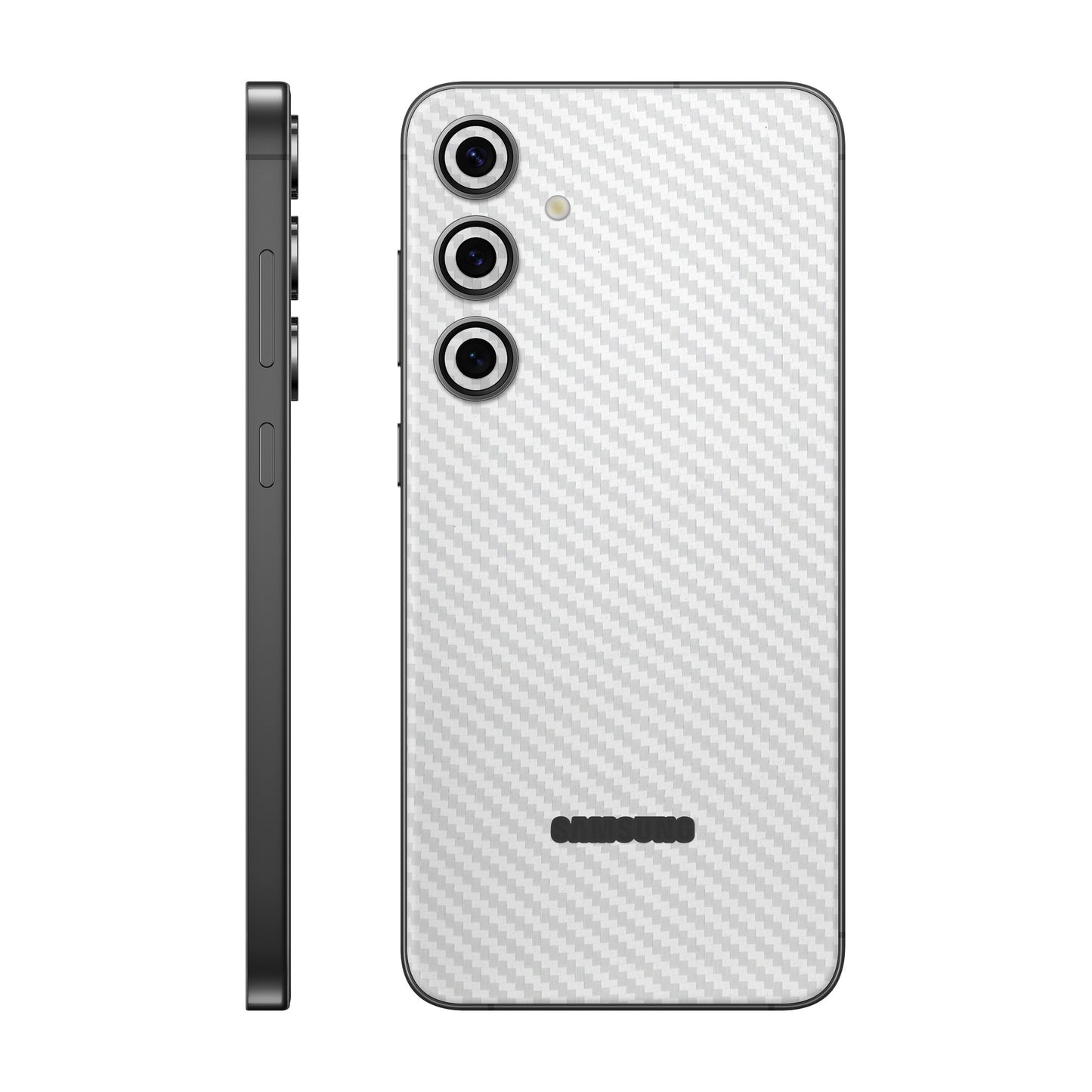 Folie de protectie Samsung Galaxy S24 FE, eSkins Elegans, Skin Carbon Alb