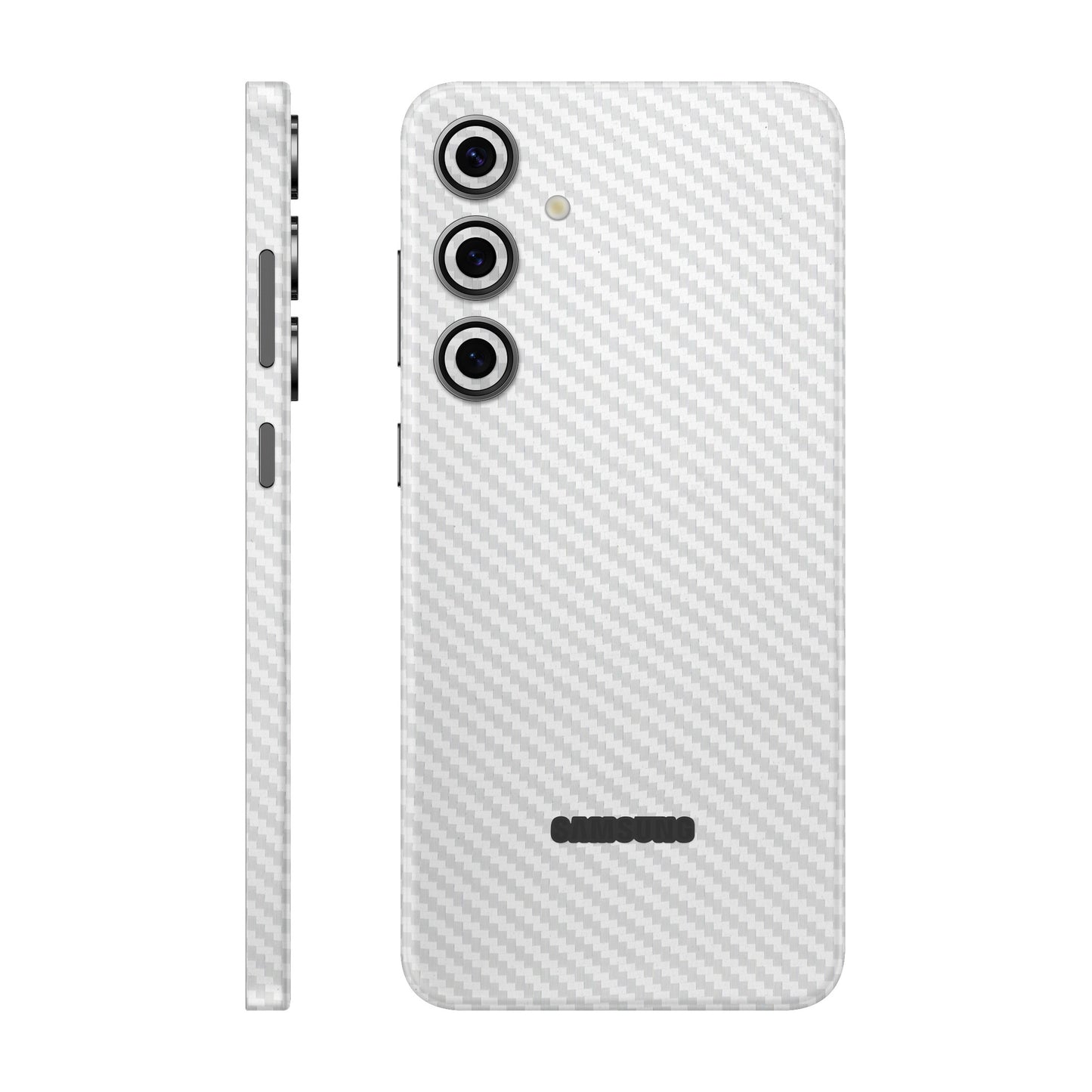 Folie de protectie Samsung Galaxy S24 FE, eSkins Elegans, Skin Carbon Alb