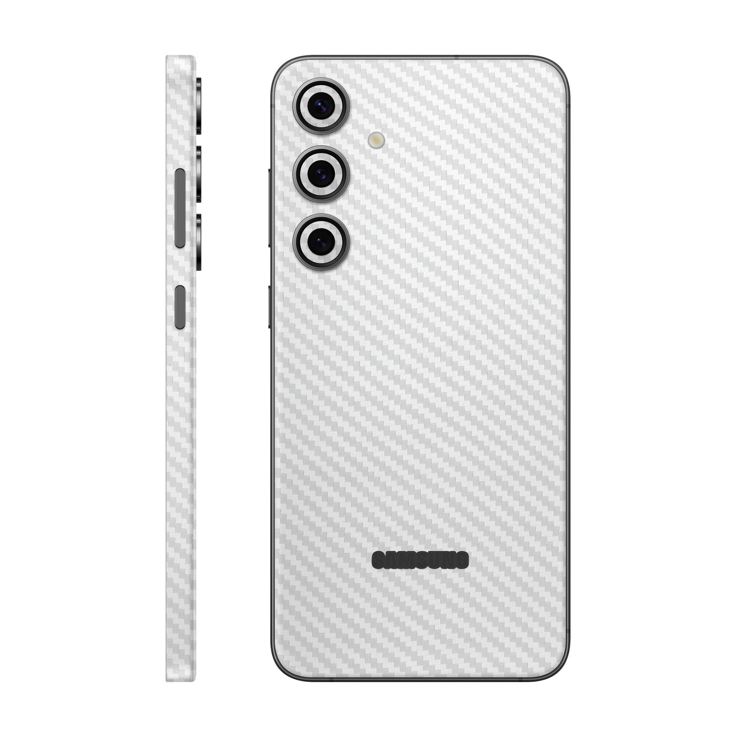 Folie de protectie Samsung Galaxy S24 FE, eSkins Elegans, Skin Carbon Alb