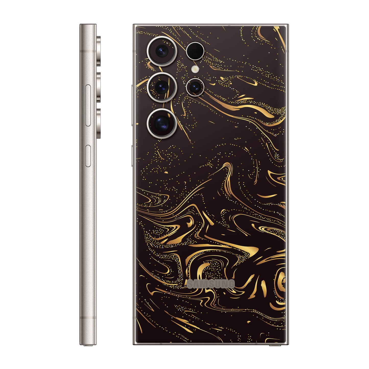 Folie de protectie Samsung Galaxy S24 Ultra, eSkins Signature, Golden Noir