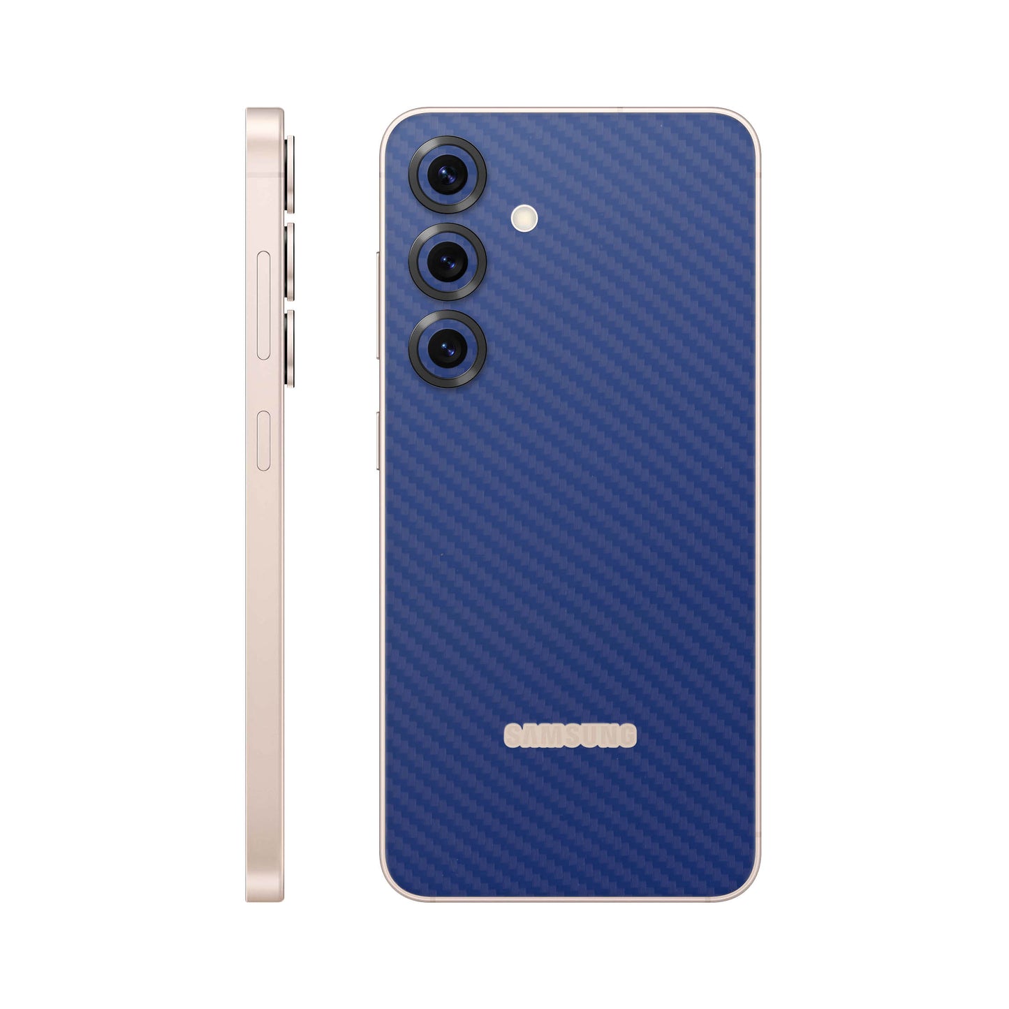 Folie de protectie Samsung Galaxy S25, eSkins Elegans, Skin Carbon Albastru