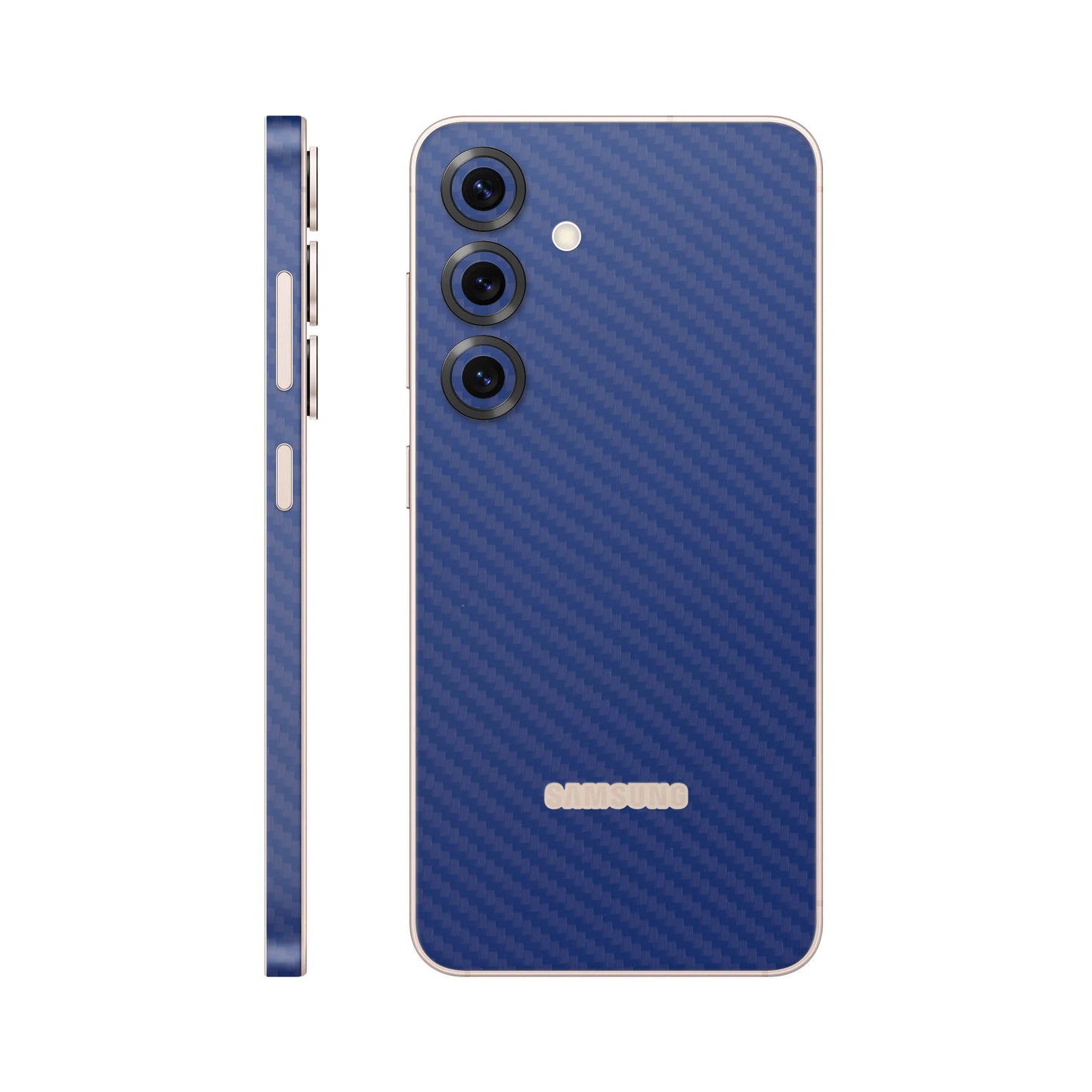 Folie de protectie Samsung Galaxy S25, eSkins Elegans, Skin Carbon Albastru