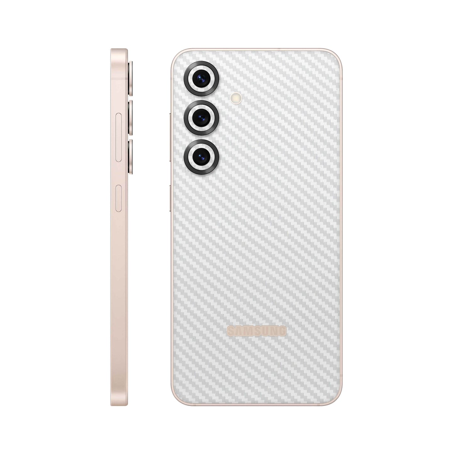 Folie de protectie Samsung Galaxy S25, eSkins Elegans, Skin Carbon Alb