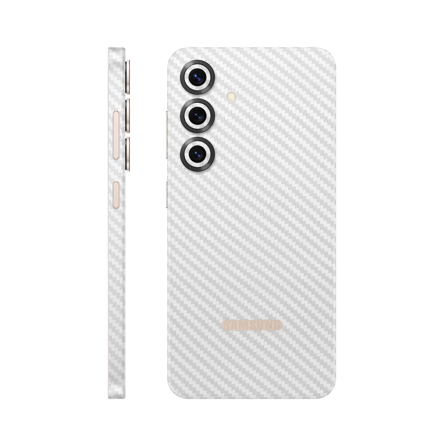 Folie de protectie Samsung Galaxy S25, eSkins Elegans, Skin Carbon Alb