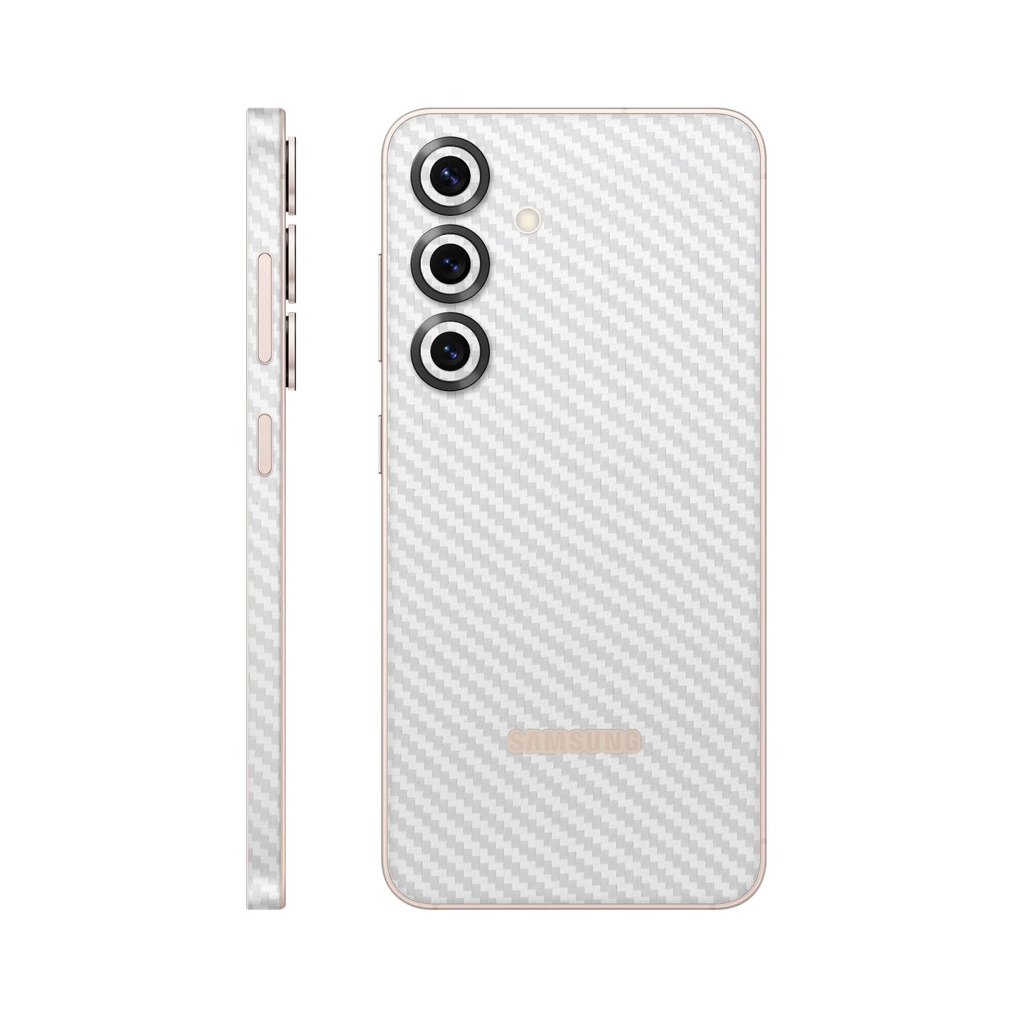 Folie de protectie Samsung Galaxy S25, eSkins Elegans, Skin Carbon Alb