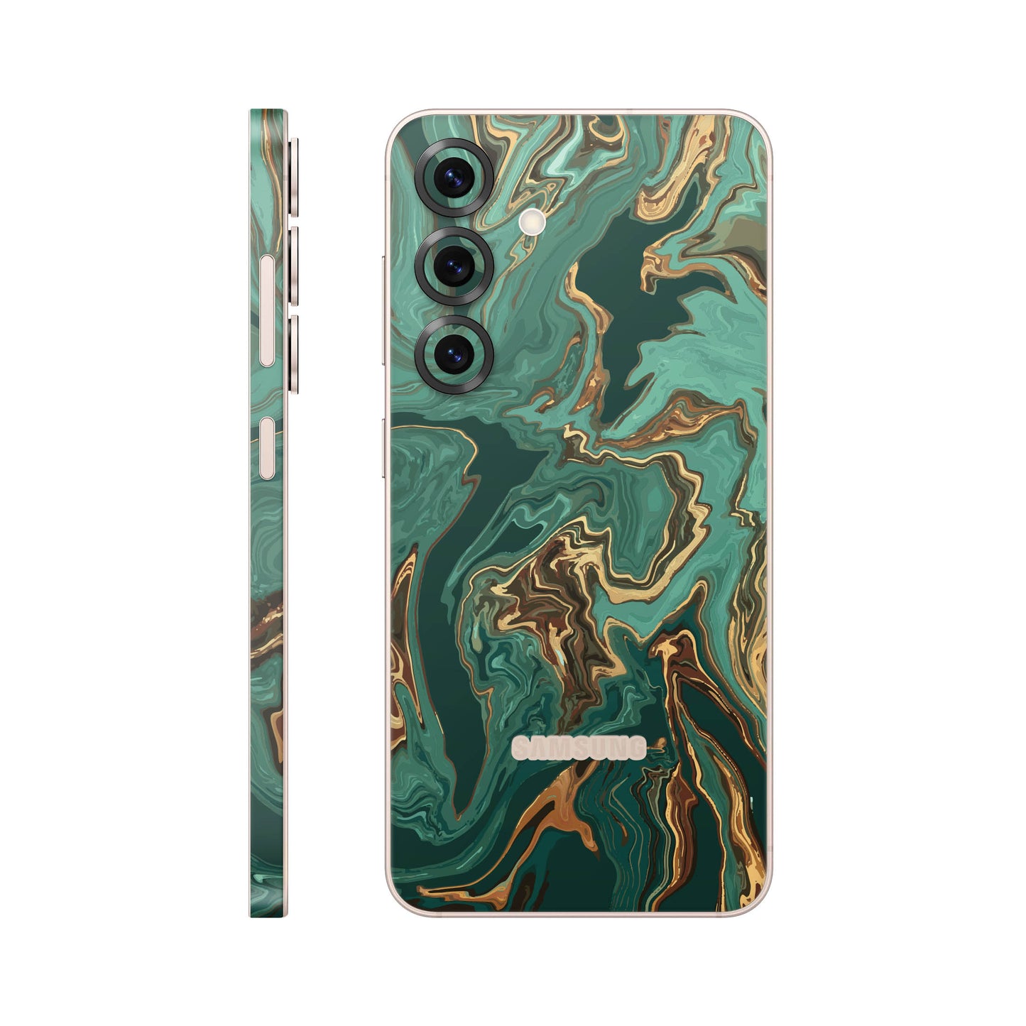Folie de protectie Samsung Galaxy S25, eSkins Signature, Skin Emerald Flow