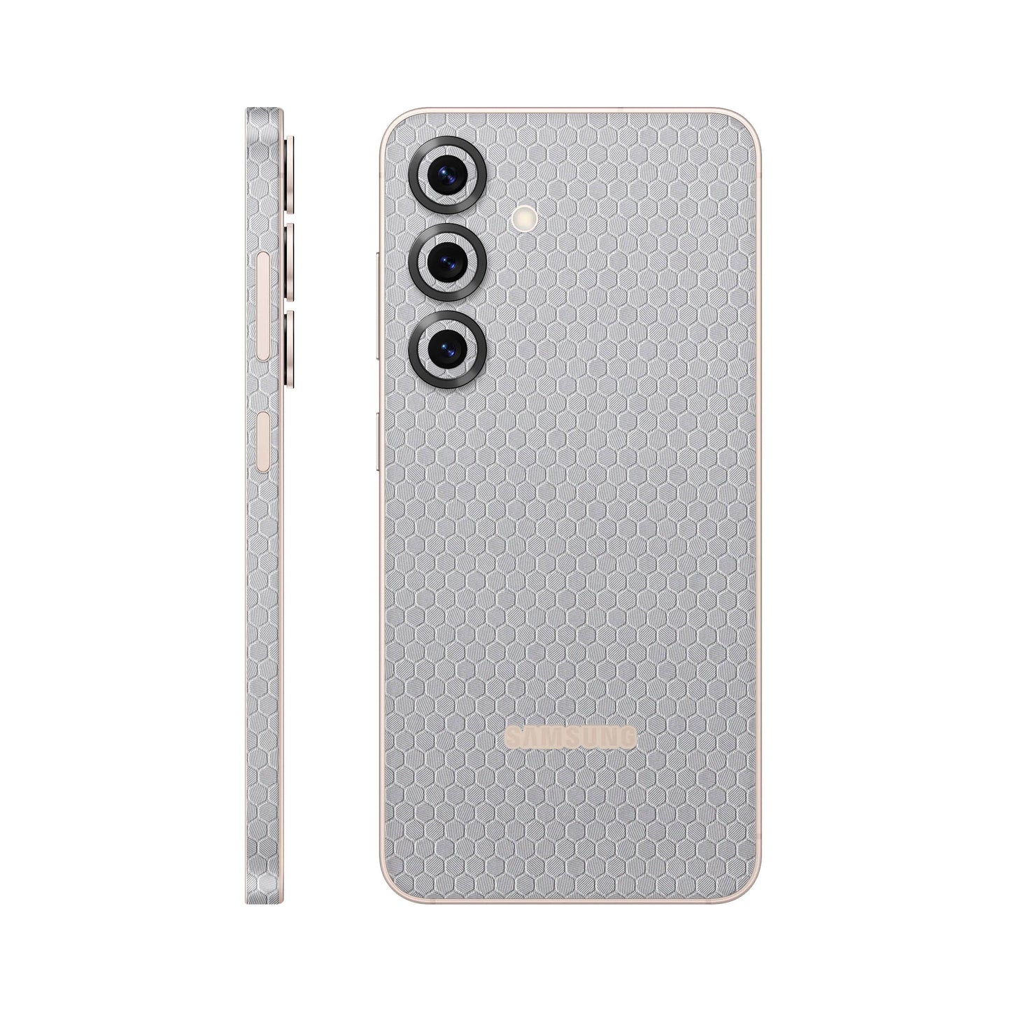 Folie de protectie Samsung Galaxy S25, eSkins Elegans, Skin Honeycomb Gri