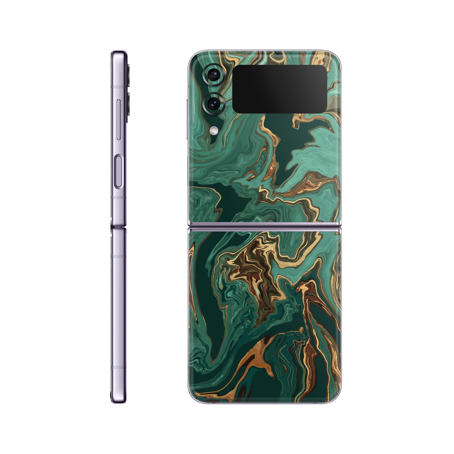 Folie de protectie Samsung Galaxy Z Flip 4, eSkins Signature, Skin Emerald Flow