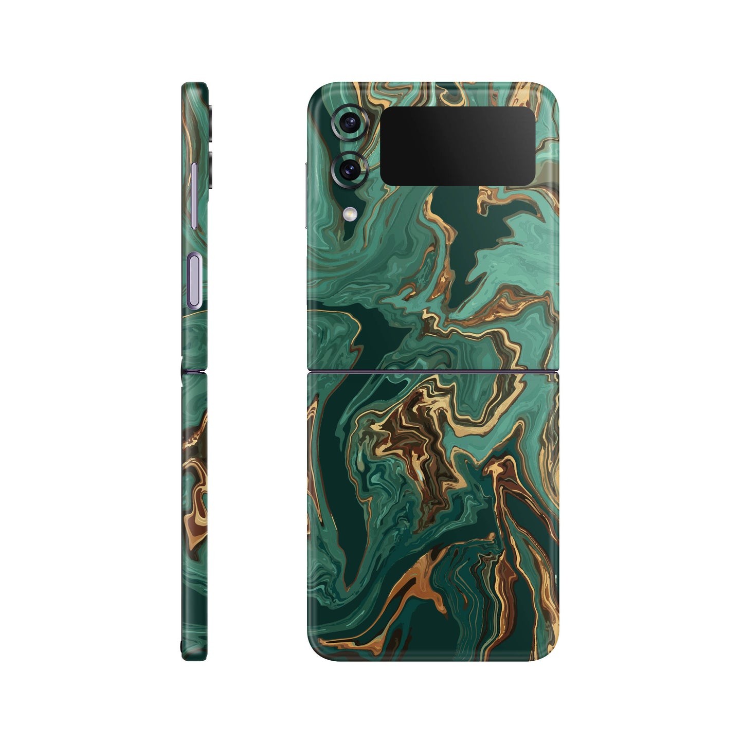 Folie de protectie Samsung Galaxy Z Flip 4, eSkins Signature, Skin Emerald Flow