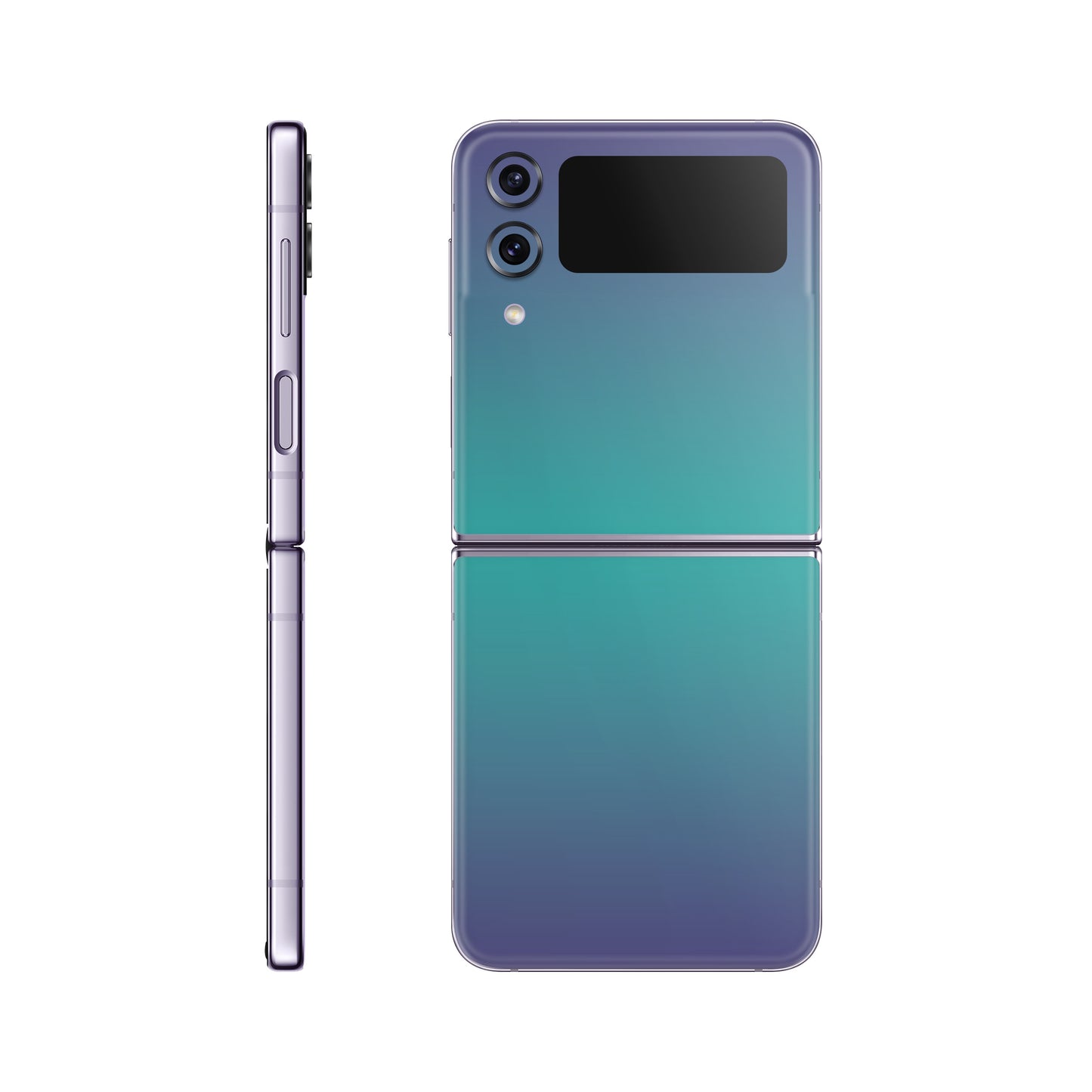 Folie de protectie Samsung Galaxy Z Flip 4, eSkins Unique, Skin Cameleon Turcoaz-Lavanda