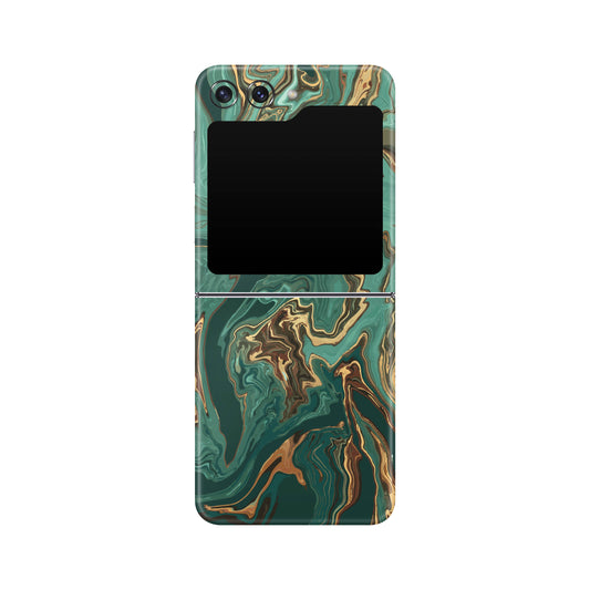 Folie de protectie Samsung Galaxy Z Flip 5, eSkins Signature, Skin Emerald Flow