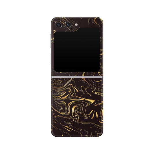 Folie de protectie Samsung Galaxy Z Flip 5, eSkins Signature, Golden Noir