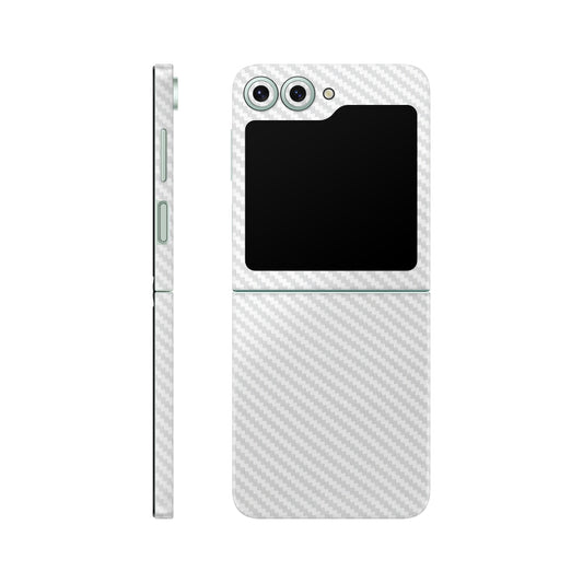 Folie de protectie Samsung Galaxy Z Flip 6, eSkins Elegans, Skin Carbon Alb