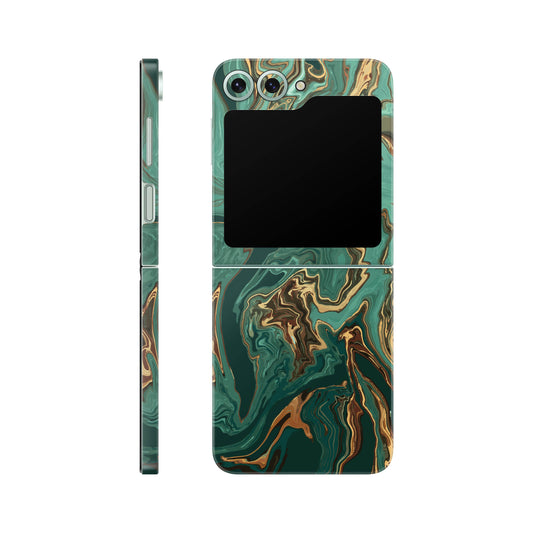 Folie de protectie Samsung Galaxy Z Flip 6, eSkins Signature, Skin Emerald Flow