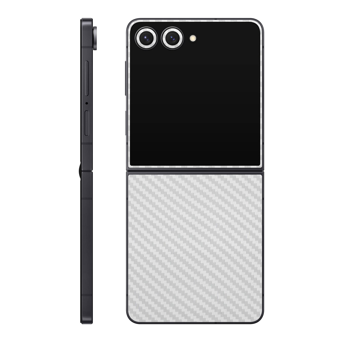 Folie de protectie Samsung Galaxy Z Flip 7, eSkins Elegans, Skin Carbon Alb