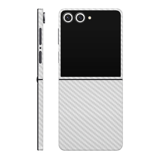 Folie de protectie Samsung Galaxy Z Flip 7, eSkins Elegans, Skin Carbon Alb