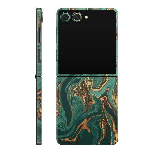 Folie de protectie Samsung Galaxy Z Flip 7, eSkins Signature, Skin Emerald Flow