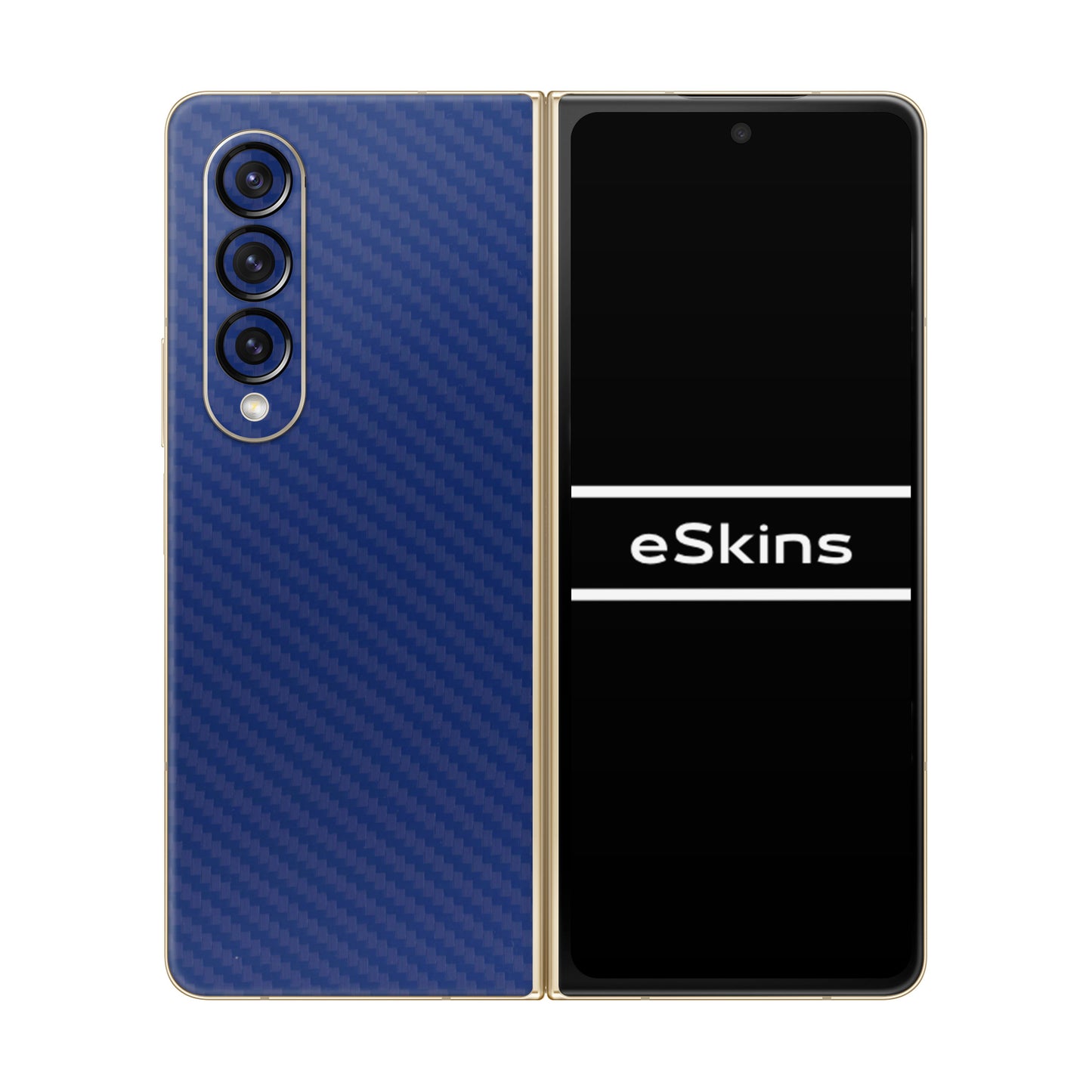 Skin Samsung Galaxy Z Fold 3, Carbon 3D Blue