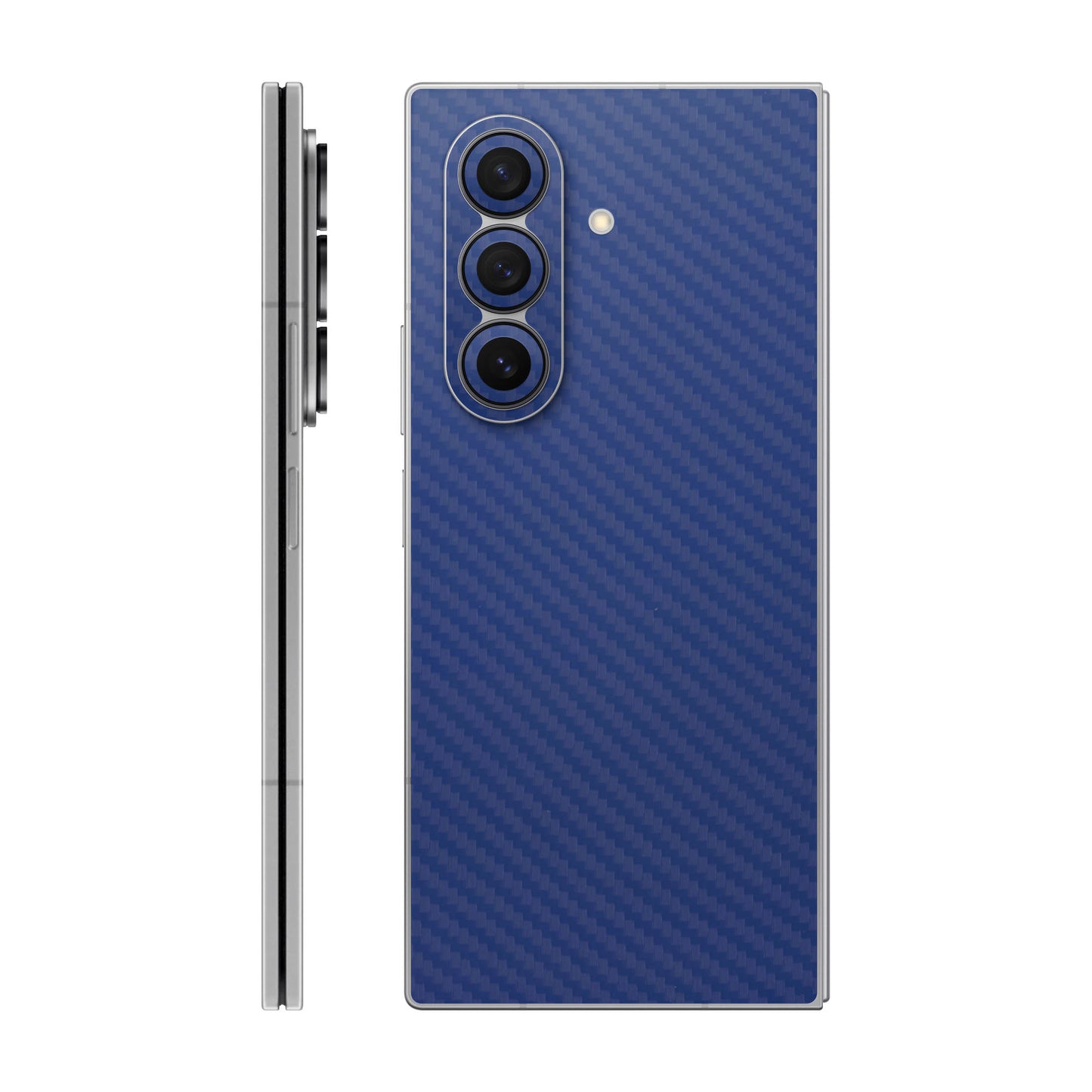 Folie de protectie Samsung Galaxy Z Fold 7, eSkins Elegans, Skin Carbon Albastru