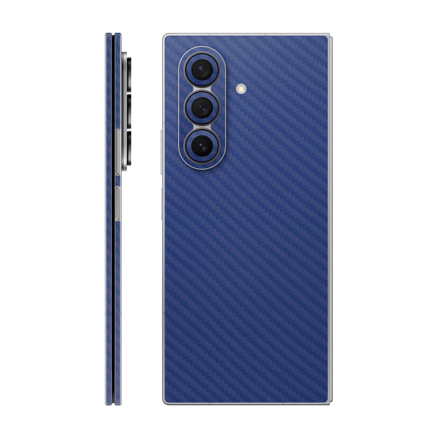 Folie de protectie Samsung Galaxy Z Fold 7, eSkins Elegans, Skin Carbon Albastru