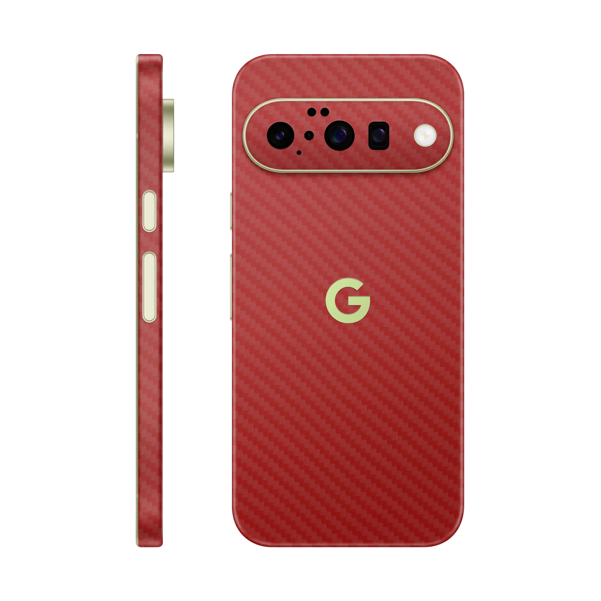 Folie de protectie pentru Google Pixel 10, eSkins Elegans, Skin Carbon Rosu