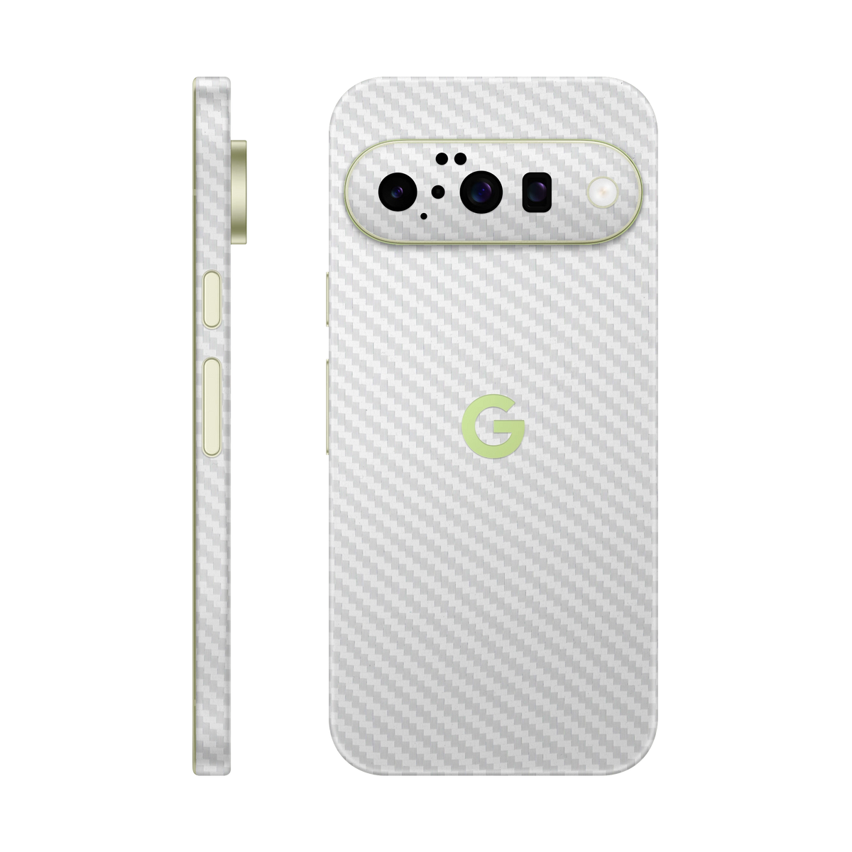 Folie de protectie pentru Google Pixel 10, eSkins Elegans, Skin Carbon Alb