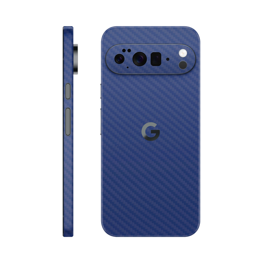 Folie de protectie pentru Google Pixel 10 Pro, eSkins Elegans, Skin Carbon Albastru