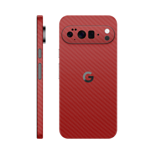 Folie de protectie pentru Google Pixel 10 Pro, eSkins Elegans, Skin Carbon Rosu