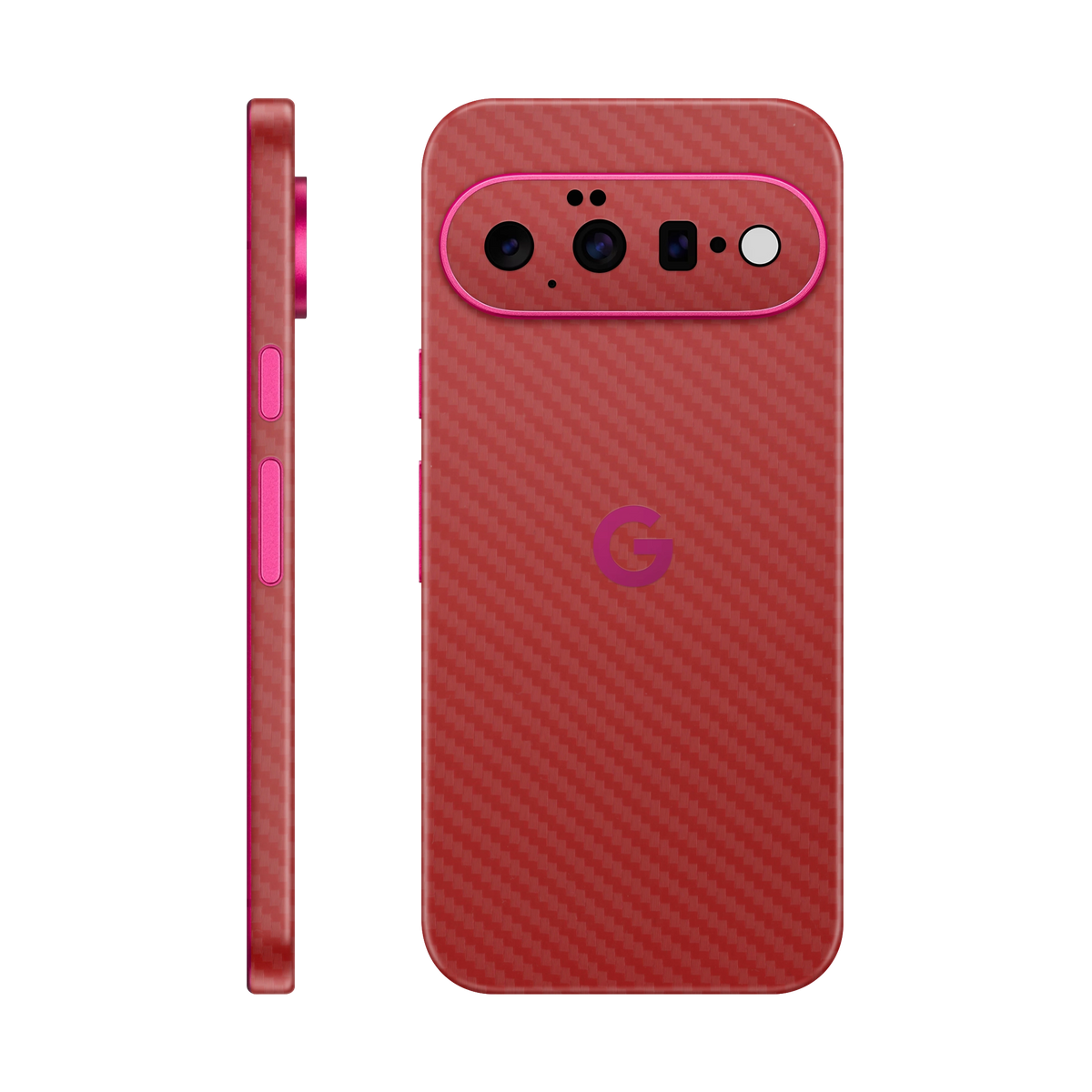 Folie de protectie pentru Google Pixel 11, eSkins Elegans, Skin Carbon Rosu