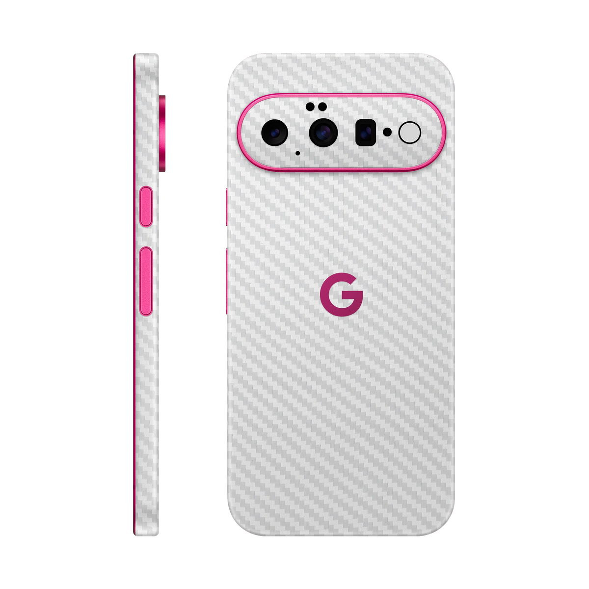 Folie de protectie pentru Google Pixel 11, eSkins Elegans, Skin Carbon Alb