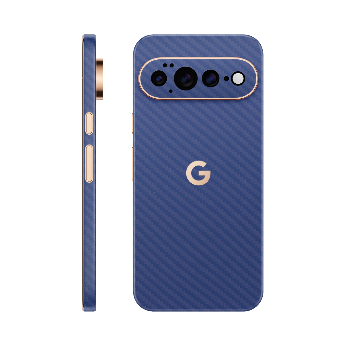 Folie de protectie pentru Google Pixel 11 Pro, eSkins Elegans, Skin Carbon Albastru
