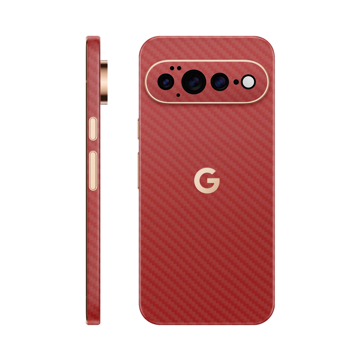 Folie de protectie pentru Google Pixel 11 Pro, eSkins Elegans, Skin Carbon Rosu
