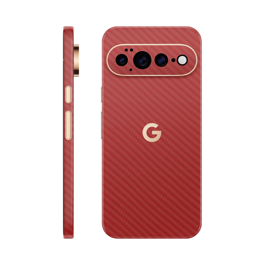 Folie de protectie pentru Google Pixel 11 Pro, eSkins Elegans, Skin Carbon Rosu