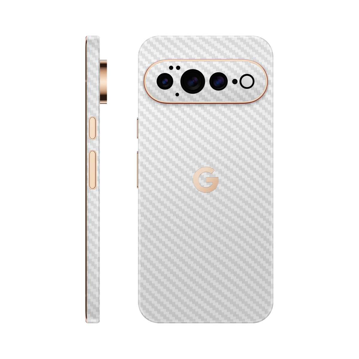 Folie de protectie pentru Google Pixel 11 Pro, eSkins Elegans, Skin Carbon Alb