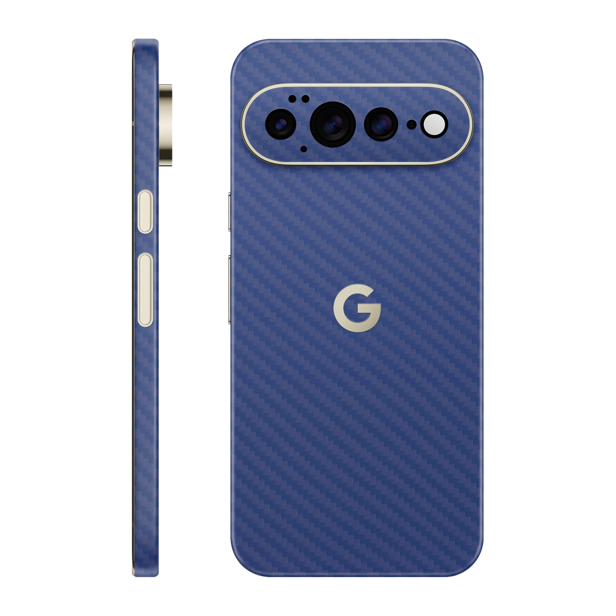 Folie de protectie pentru Google Pixel 11 Pro XL, eSkins Elegans, Skin Carbon Albastru