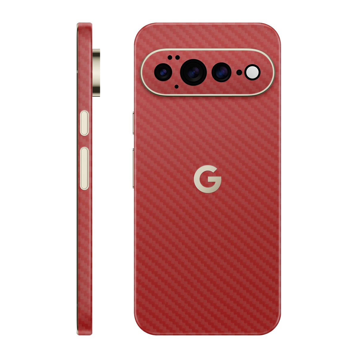 Folie de protectie pentru Google Pixel 11 Pro XL, eSkins Elegans, Skin Carbon Rosu